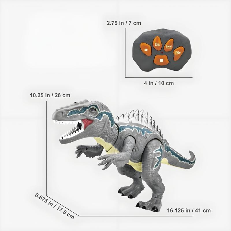 Parent-Child Interactive RC Dinosaur Toy | Walks, Wiggles, Lights Up, Mist Spray | Perfect Birthday/Holiday Gift for Kids 3+ | Needs 5 AA Batteries (Not Included)