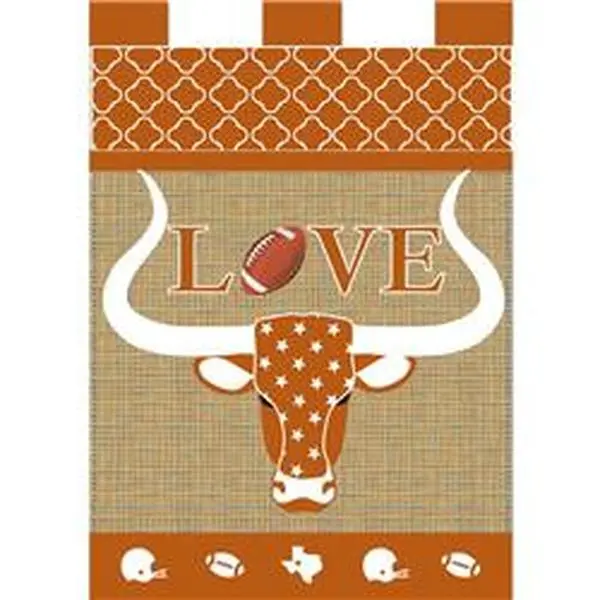 Dicksons 1893 Affordable Burlap Longhorn Garden Decor, 13 x 18 inches, Double-Sided, Fade Resistant, High Quality