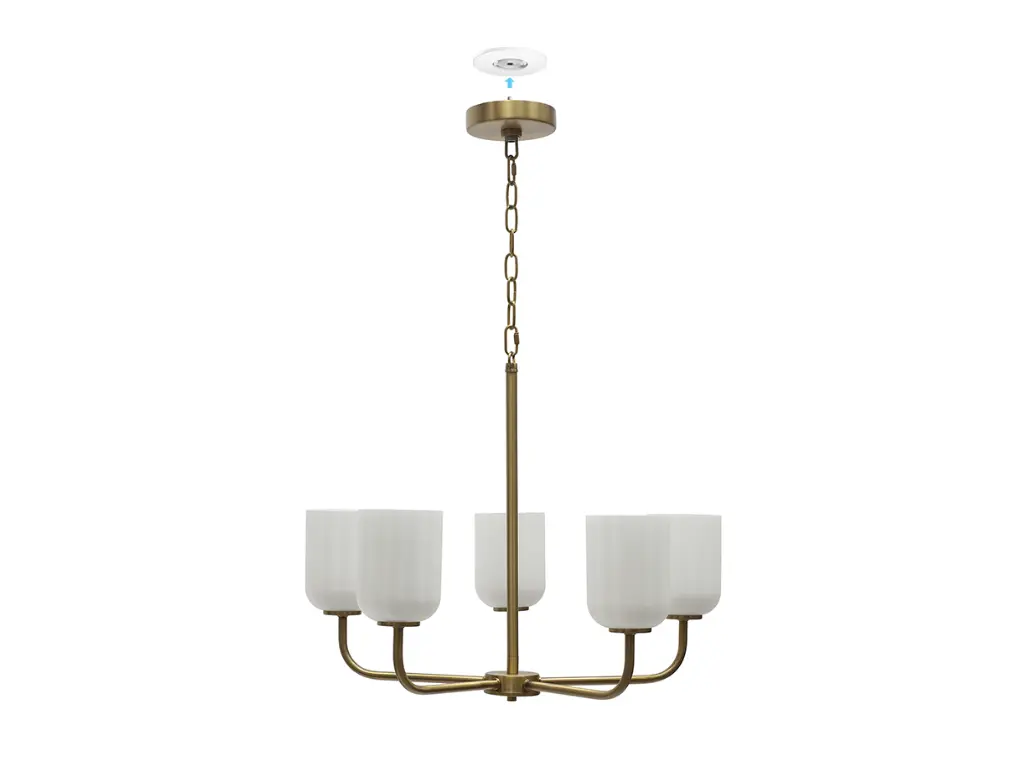SkyPlug Parkmont 5-Light Chandelier in Transitional & Modern Style 84.14 Inches Tall 24 Inches Wide Plug & Play Technology Fast Installation Enhanced Safety