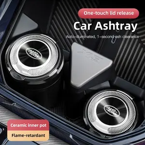 Car ashtray with lid ceramic lining flame retardant car ashtray For Land Rover Range Rover Evoque Velar Defender Discovery Freelander Land Cruiser