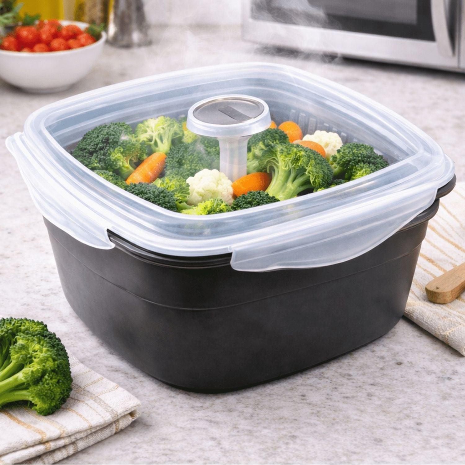 Home Collection Microwave Vegetable Steamer Cooker Grey
