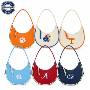 NCAA Crescent Shoulder Bag for Women - Stadium Approved Bags, Leather Underarm Purse with Zipper Closure for Game Day | Fans Bags,Texas Tech/Oklahoma Sooners/Florida Gators/Tennessee Volunteers/North Carolina Tar Heels/Penn State Nittany Lions,017