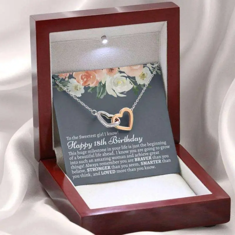 Daughter Necklace, 18Th Birthday Necklace, 18Th Birthday Gift For Daughter, 18 Years Old Girl, Jewelry Message Card, Necklace Gifts For Birthday, Anniversary, Christmas Day, Thanksgiving