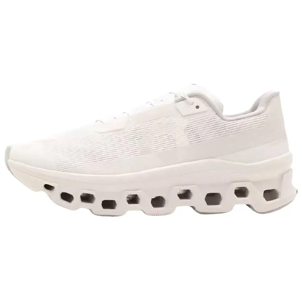 On Cloudmonster Void 'Triple White' Women's Sneakers with Laces All-Season Comfort & CloudTec Cushioning