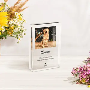Pet Memorial Plaque Acrylic Photo Block Dog Sympathy Gift