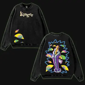 Kinger The Amazing Digital Circus Double Printed Lightweight Acid Washed Tee TV Show Graphic Top Shortsleeve Cotton Gift TShirt, Gift T-Shirt For Movie Lover tees good