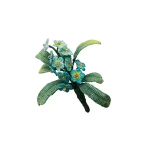 Crochet Forget-Me-Not Brooch | Handmade Blue Flower Pin | Micro Crochet Floral Accessory | Romantic Gift for Her | Botanical Jewelry