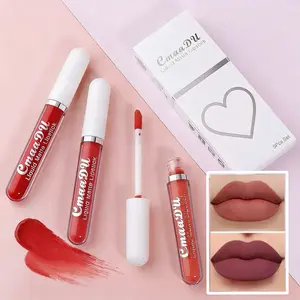 Cmaadu Matte Lipstick Set 6Pcs Long Lasting Waterproof Nonstick Easy Application Hydrating Three Colors-01 Moisturizer Beauty Makeup Liquid Set Moisturizing Lip Glaze Personalized Blue Lighted Makeup Mirror Mirror-Shine Lip Gloss Lipgloss Natural Night W