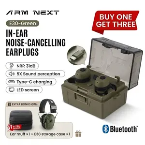 (Buy 1, Get 1 Free) ARM NEXT FieldOps Tactical Earbuds E30 Hearing Protection with Bluetooth, 31dB Noise Reduction for Shooting Wireless Tactical Earbuds with Sound Pickup, Bluetooth 5.4, 50H Playtime, LED Display, for Hunting & Work,summervibes