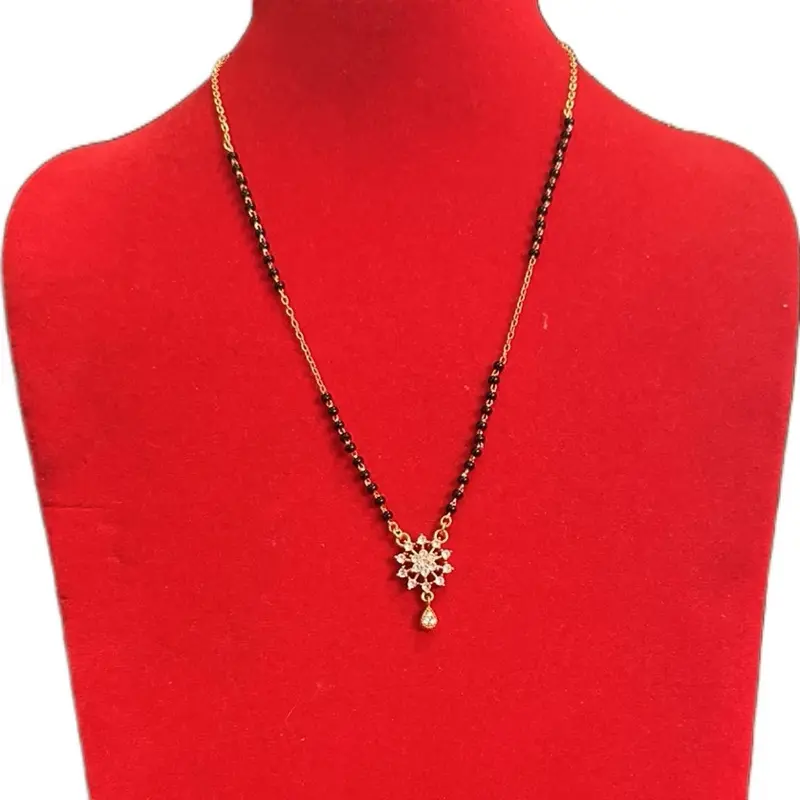 Women's Ornate Traditional Culturally-Inspired Indian-Nepali Floral Magalsutra Necklace for Bridal, Wedding Occasions, Culturally-Inspired Necklaces, Ornate Traditional Necklaces