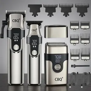 Professional Hair Cutting Kit, Salon-Grade Multi-Functional Blade Electric Trimmer, Oil Head Carving Electric Shaver, Three-In-One Grooming Set, USB Rechargeable Trimmer