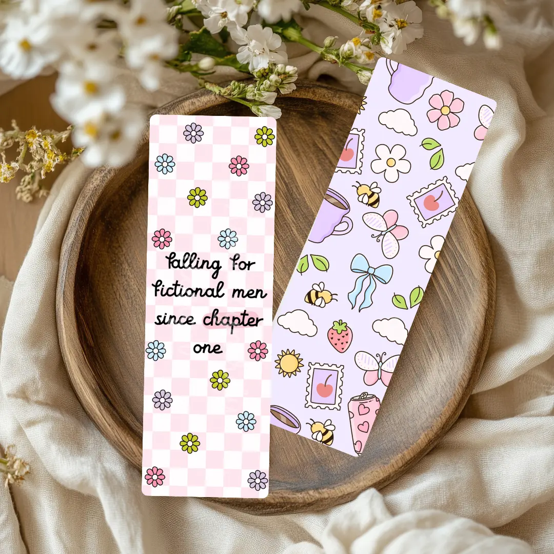Falling for Fictional Men Since Chapter One Dual-Sided Cardstock Bookmark
