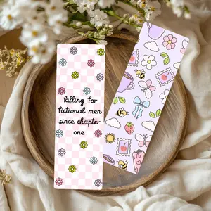 Falling for Fictional Men Since Chapter One Dual-Sided Cardstock Bookmark