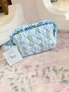 Essentials Quilted Cosmetic Pouch - Oh So Fancy Blue