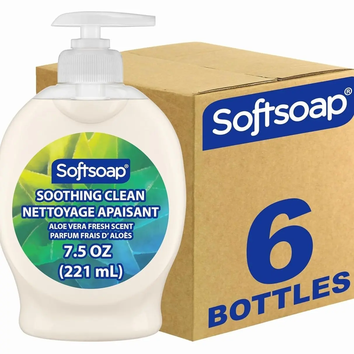 Softsoap Moisturizing Liquid Hand Soap, Soothing Clean Aloe Vera - 7.5 Fl Oz (Pack of 6)