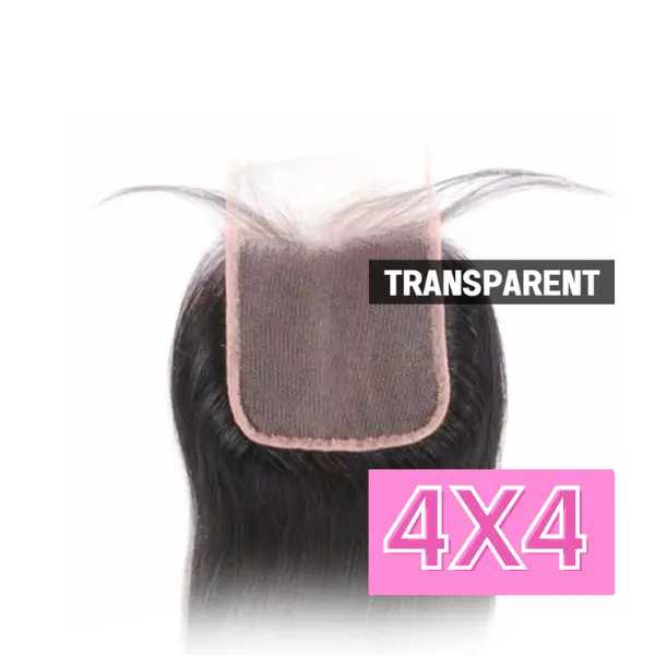 4x4 Transparent Lace Closure - Natural black #1B