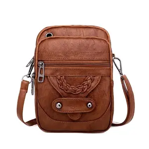 2026 New Women's Retro Leather Crossbody Phone Bag - Adjustable Strap Satchel, Lightweight Hands-Free Pouch, Compact Casual Messenger, Leather Shoulder Bag, Sporty Gym Option for Daily Commuting & Outdoor Use, Sporty Gym Bags