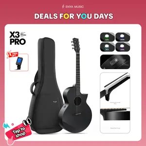 【Music, Evolved.】Enya X3 PRO MINI/X3 PRO Acoustic-Electric Guitar Carbon Fiber Travel Guitar - 36" 3/4 Size with Built-in Effects & Wireless Speaker, Includes Gig Bag & Cables - Ideal for Professional & Stage Performance