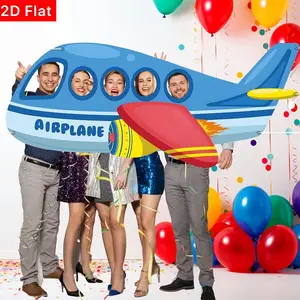Large Airplane Cutout Photo Frame Banner, Birthday and Wedding Party Decoration, Aviation Theme Party Supplies, No Power Needed