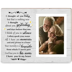 Memorial Gifts Picture Frame, Condolence Gifts Wooden Photo Frame, In Loving Memory of Mother, Father, Grandma,Memorial Frames for Loved One, I Thought of You Today12P048