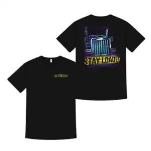 Stay Loaded Neon Big Rig Semi Truck Graphic Tee Diesel Trucker Streetwear Shirt 180g 100% Cotton Gift for Truck Drivers Highway Hauling Fans Unisex Casual Summer Outfit Truck Show Father’s Day Fashion Tee