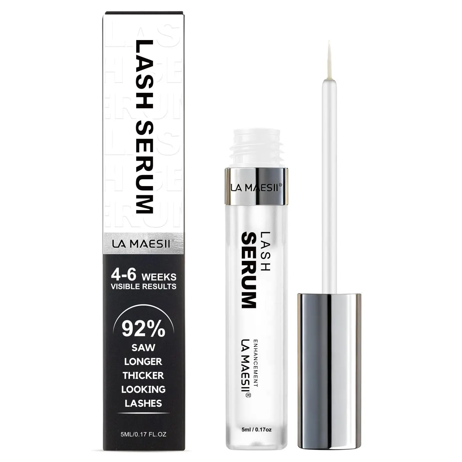 Lash Serum, Eyelash Growth Serum with Advanced Formula, Eyelash Enhancing for Longer Thicker and Fuller Looking Lashes, Vegan & Cruelty-Free for Sensitive Eyes (5mL, Eye-Friendly Eye Treatments, Eyelash & Brow Serum Eye Treatments