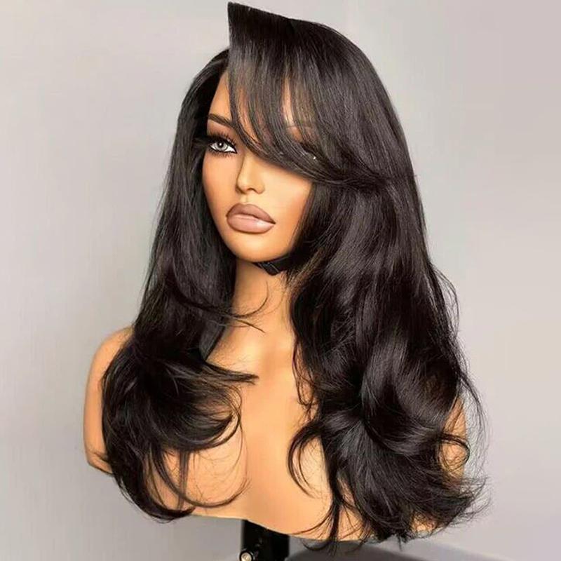 Tinashe Butterfly Cut Human Hair Glueless 200% Density Wig With Curtain Bangs Butterfly Cut Loose Body Wavy Pre Cut 6x5 HD Lace Closure Wig #dealsforyoudays Tinashe Butterfly Cut Human Hair Glueless 200% Density Wig With Curtain Bangs Butterfly Cut Loose Body Wavy Pre Cut 6x5 HD Lace Closure Wig #dealsforyoudays