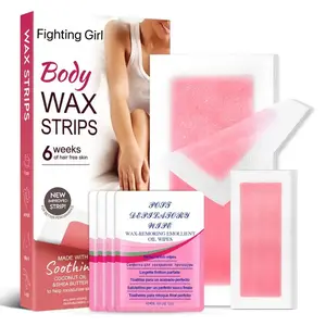 Body Wax Strips & Waxing Aftercare Oil Wipes Set, Body Hair Remover, Moisturizing Hair Removal Strips & Body Care Wipes, Suitable for Face & Body, Home Waxing Kit