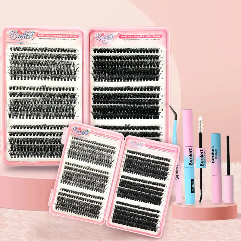 BEALERT Lash Clusters Book Kit - 30D-100D Eyelash Extensions, C Curl Fluffy Individual Lashes for Halloween Makeup & Cosmetic Use, Eyelashes Extensions, Individual Eyelashes