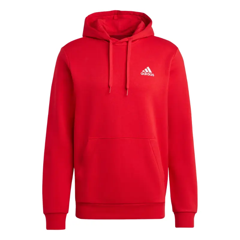 Men's adidas Essentials Fleece Hoodie, Men's Tops, Polyester Fabric, Kangaroo Pocket, Ribbed Hem