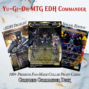 ‍️YU-GI-OH DARK MAGIC MTG PROXY COMMANDER DECK – PREMIUM COLLECTOR SET (111 CARDS + DICE SET + PLAYMAT + VELVET BAG + DISPLAY BOX + COLLECTOR BOX) | DECKGALAXY