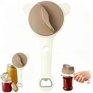 4-in-1 Jar Opener, Adjustable Multi-Tool for Weak Hands & Seniors, Labor-Saving Bottle Opener for Jars, Cans, Soda & Water Bottles, Kitchen Gadget
