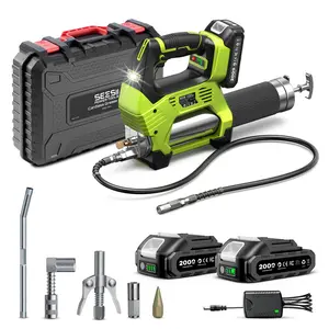 Taskstar 12000PSI Electric Grease Gun: Wireless 3-Speed with Dual 2.0Ah Batteries, Brushless Motor, And LED Light - Built for Heavy-Duty Use