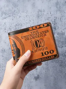 1 PC Men's PU Leather Short Wallet with Us Dollar Pattern, Compact Portable Coin Purse and Card Holder, All-Season Accessory for Men, Coin Pocket