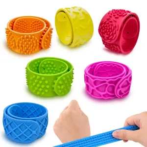 6pcs Adult Sensory Fidget Bracelets, Snap Bracelets, Pop Rings - Quiet Bracelets for Teens, Adults, and Office Use