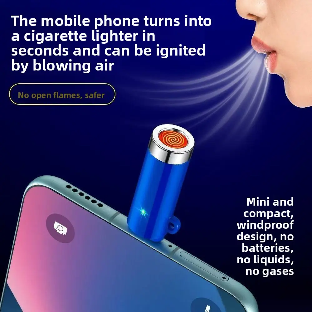 Other Brands' Zinc Alloy Mini Phone-shaped Cigarette Lighter - TYPE-C Charging Windproof Electronic Lighter