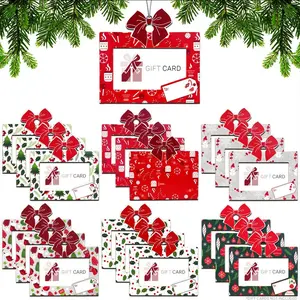 Zip-Open Gift Card Holder Ornaments w/Clear Plastic Windows & Hang Strings | 18 Pack