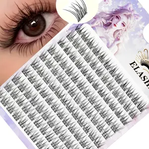 Split Tip Lashes Clusters 10 Rows 120pcs, Softest & Lightweight Ellipse Flat Design, DIY Cluster Mega Volume Reusable Individual
