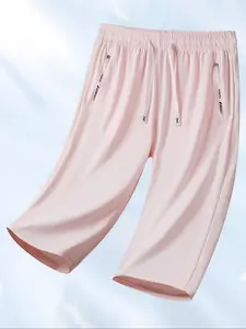 Women's Solid Color Gym Shorts, Breathable Comfortable High Stretch Gym Shorts, Ladies Sportswear for Indoor Outdoor Wear, Drawstrings Shorts