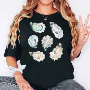 Comfort Colors Oyster Shell Shirt, Coastal Sea Shell Tee, Beach Ocean Shirt, Aesthetic Shell Graphic Tee, Coastal Grandma Shirt