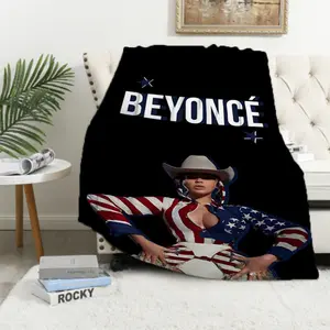 Beyoncé Singer Microfiber Blanket for Winter Soft Plaid With Print Downy Sofa Quilt Catnap Bed Blankets King Lid Throwing Knee