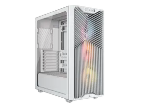 The CORSAIR 3200D RS ARGB is a spacious and fully-loaded mid-tower chassis with 3x RS120 ARGB fans and useful DIY features for an easy build with powerful cooling. White.