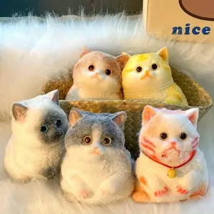 3.54x2.36inch/9x6cm Squishy toy is super cute, take a bite of a chubby big cat, squeeze and shape it with high beauty value. It is a handmade makeup simulation ornament and squeezing toy Suitable for Holiday Gift