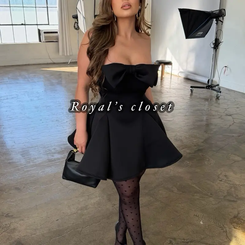 Emelie bow strapless mini dress, valentines look