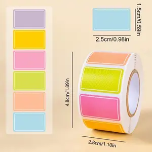 500-Piece Roll Waterproof Color-Coded Index Tabs - Vibrant Durable Sticky Labels for Organizing, Tagging & Personalized Name Tags
