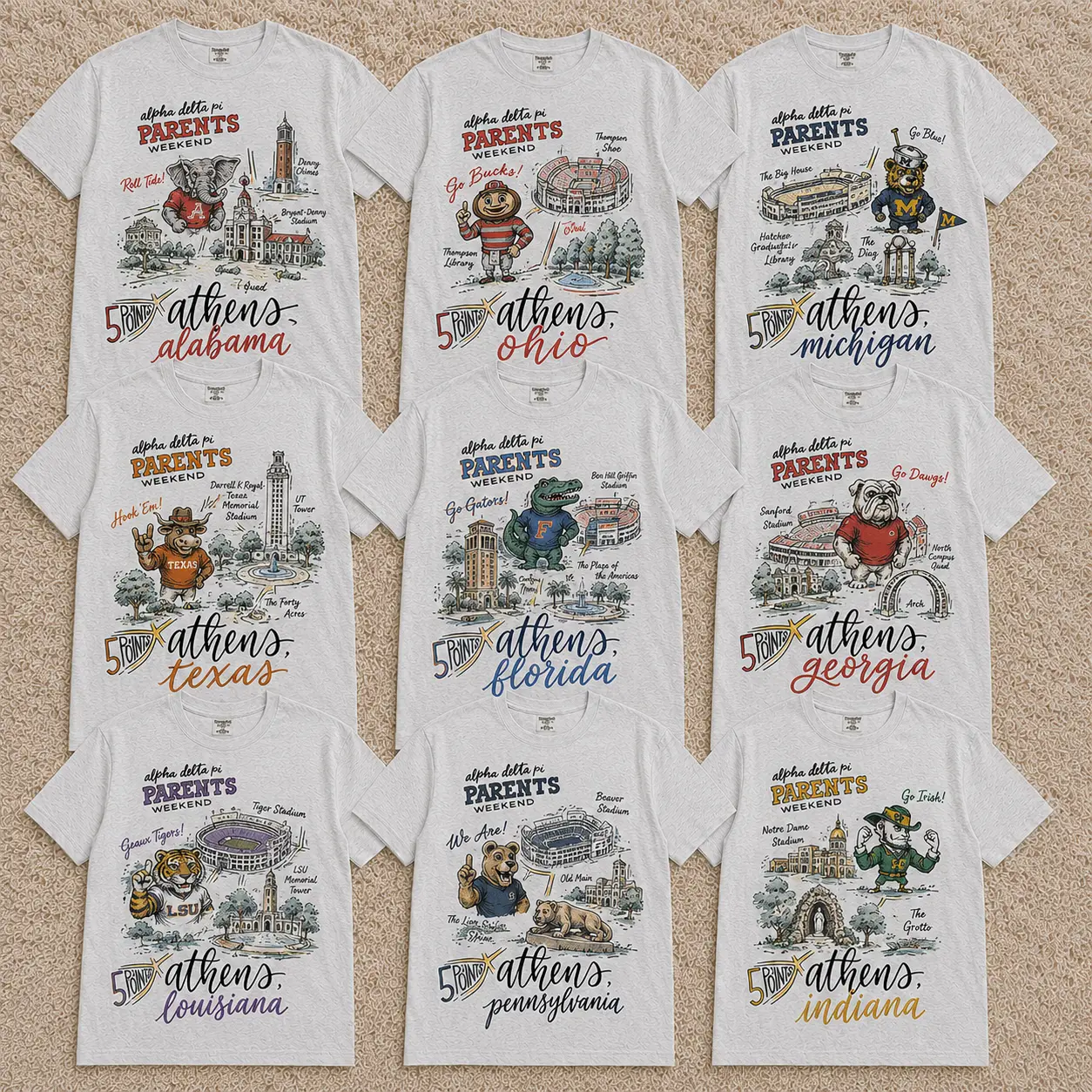 Men's Classic Vintage School Graphic Pullover T-Shirt - Unisex 100% Soft Cotton Retro Mascot Print Clothes for College Game Day
