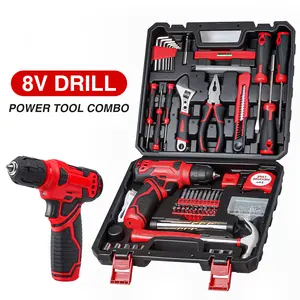 Tool Set - Tool Kit with 8V Cordless Drill, 132 Piece Tool Box with Drill, Home Tool Kits for Men & Women, Hand Drill Set Perfect for Diyer, Handyman
