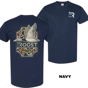 Retro Roost Waterfowl Duck Hunting T-Shirt – Soft Cotton Fabric, Gift for Menswear Womenswear Top, Trendy Graphic Tee, Outdoor Adventure Shirt, 100% Cotton |men's t shirts|Gifts for husband|hunting boyfriend gift