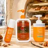 SOLO EN IBIZA Valencia Vibes 3-Piece Bath & Body Layering Set, 6.1 fl oz (180ml) Fragrance Mist, 16.9 fl oz (500ml) Body Lotion & Body Wash, Warm Gourmand Scent with Pistachio, Almond, Salted Caramel & Vanilla, Long-Lasting Evolution of 602