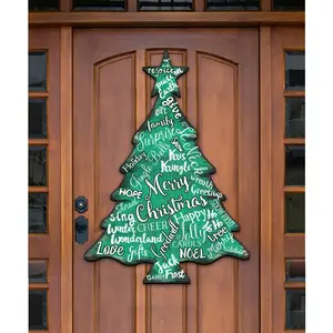 Merry Christmas Tree Holiday Door Decor - Christmas Decor - 8198112-2H